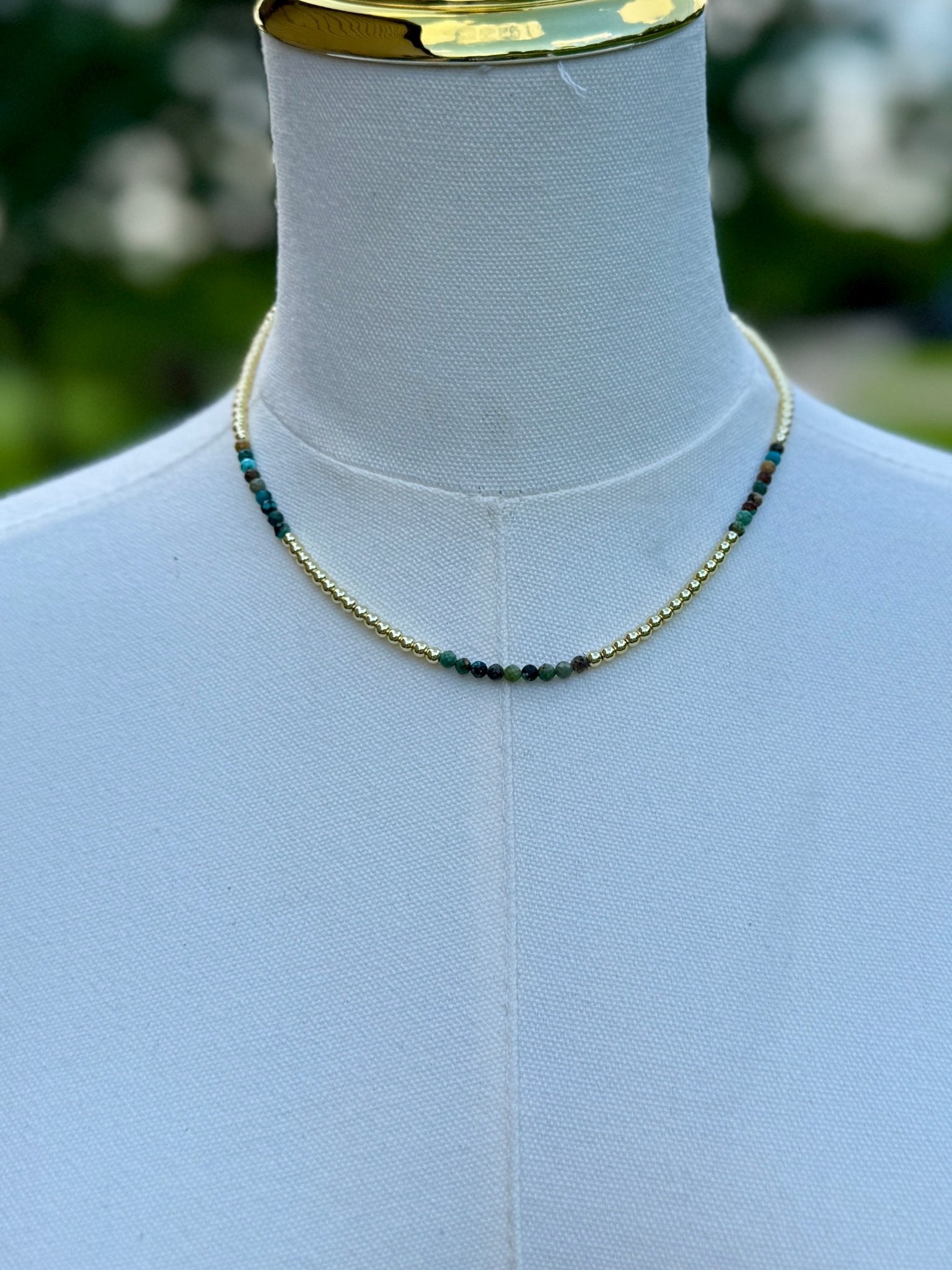 {Daisy} Kingman & Gold Necklace - Cowgirls & City Chics