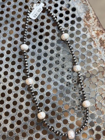 {Daisy} Pearl Sterling Necklace - Cowgirls & City Chics