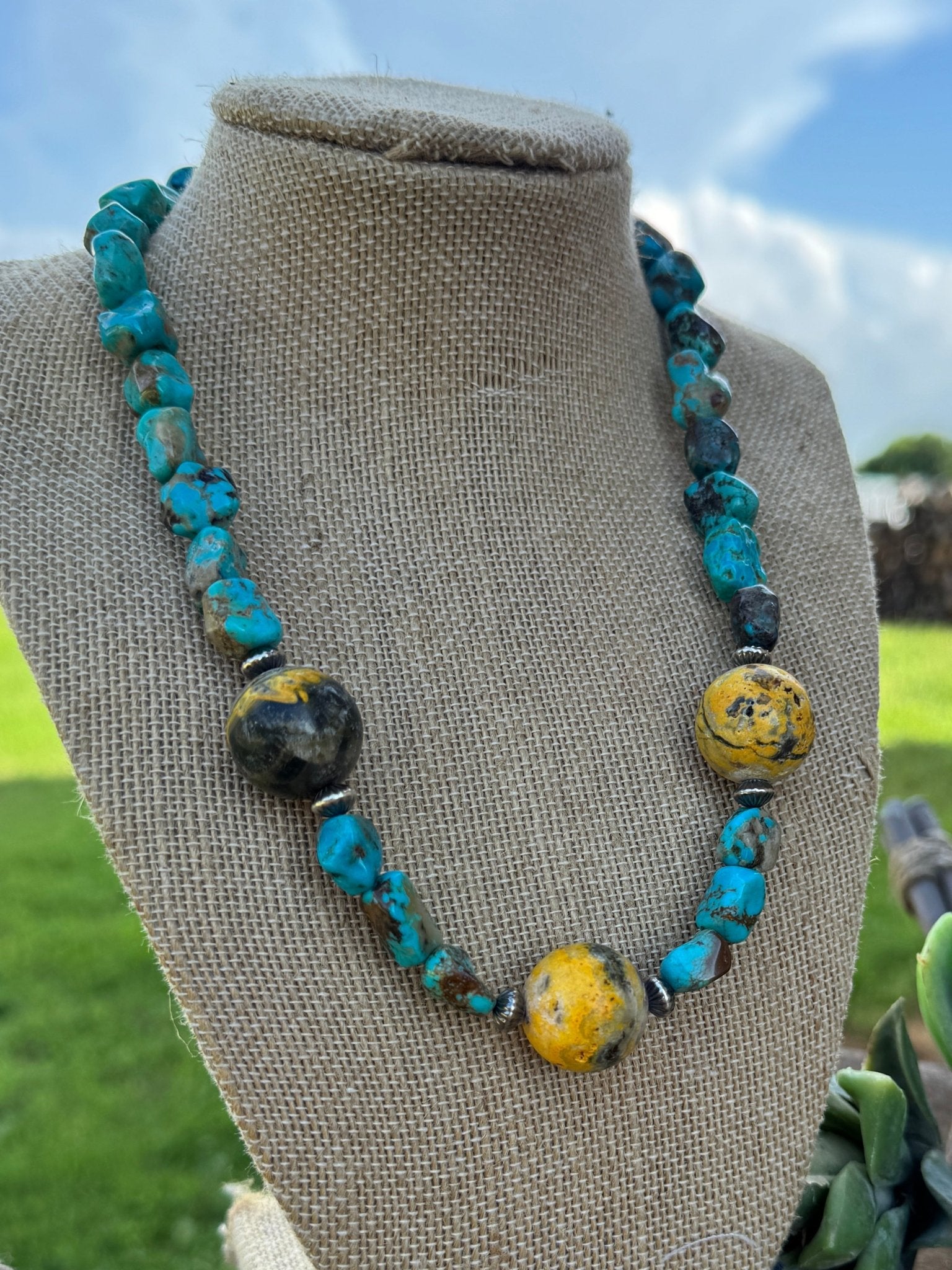 {Dally} Bublebee Jasper & Kingman Necklace - Cowgirls & City Chics