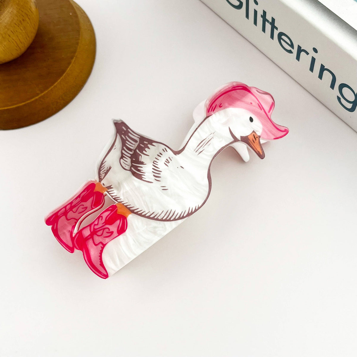 Cowboy Duck Printed Hair Claw Clip