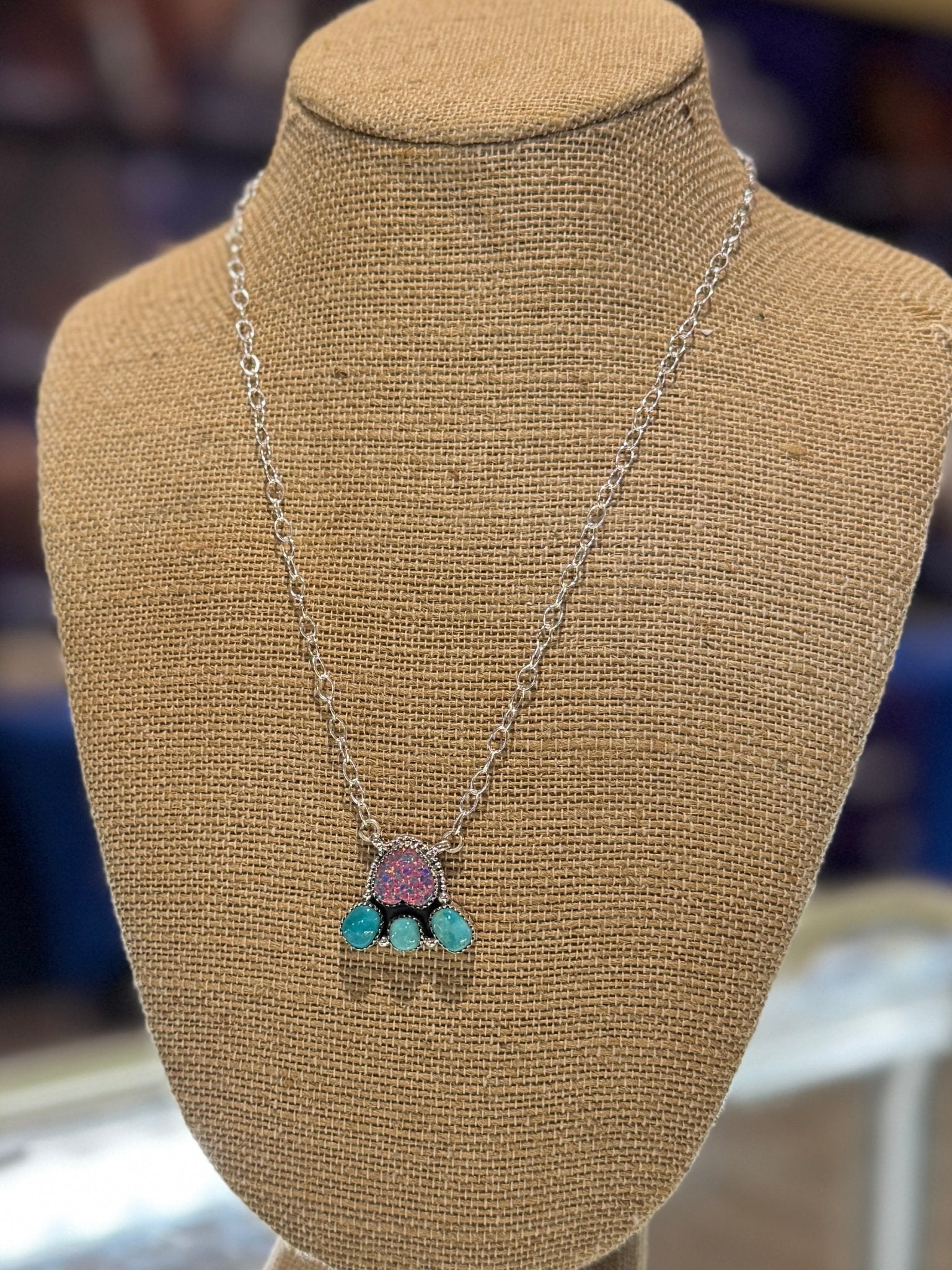 {Della} Kingman & Opal Cluster Necklace - Cowgirls & City Chics