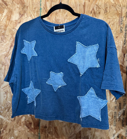 Denim Star Patch Top - Cowgirls & City Chics