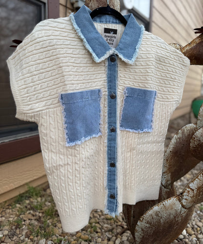 Denim Sweater Top - Cowgirls & City Chics