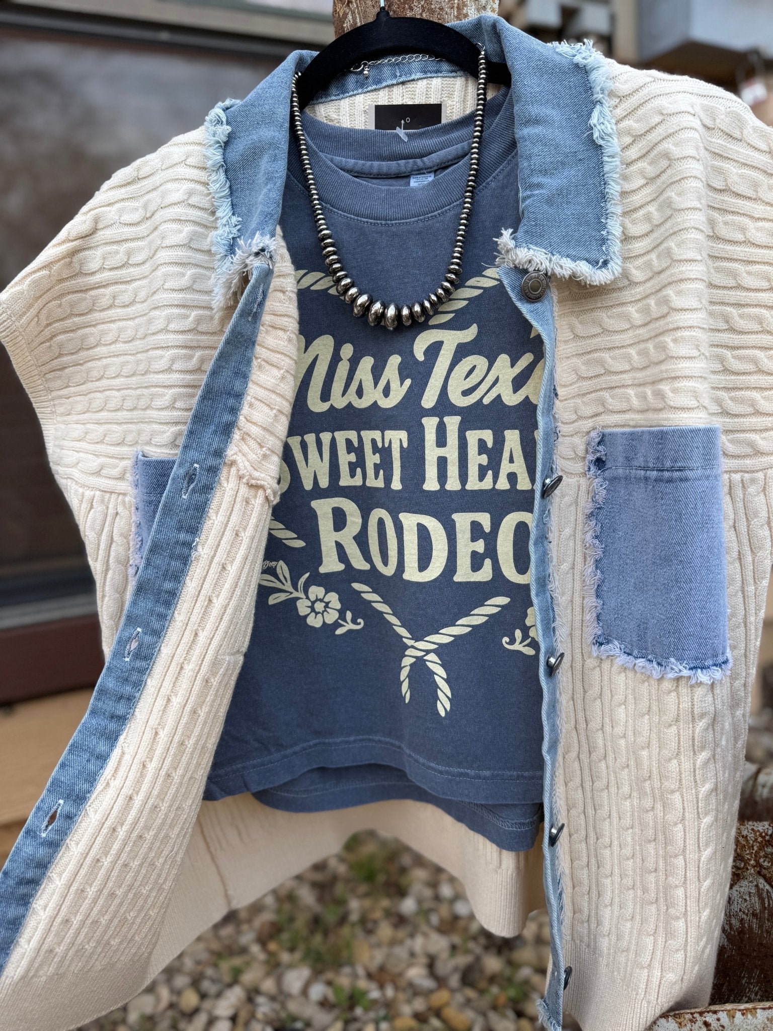 Denim Sweater Top - Cowgirls & City Chics
