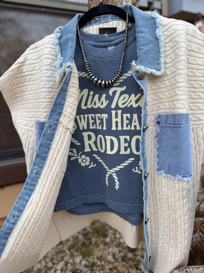Denim Sweater Top - Cowgirls & City Chics