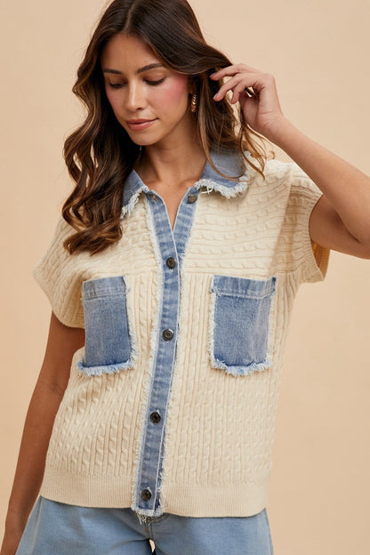Denim Sweater Top - Cowgirls & City Chics