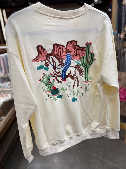 Desert Cowboy Embroidered Long Sleeve - Cowgirls & City Chics