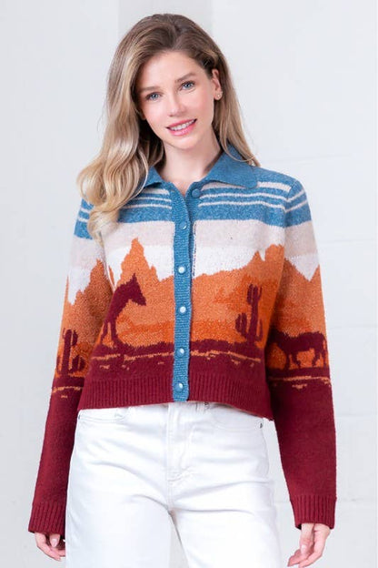 {Desert Nights} Western Horse Cardigan - Cowgirls & City Chics