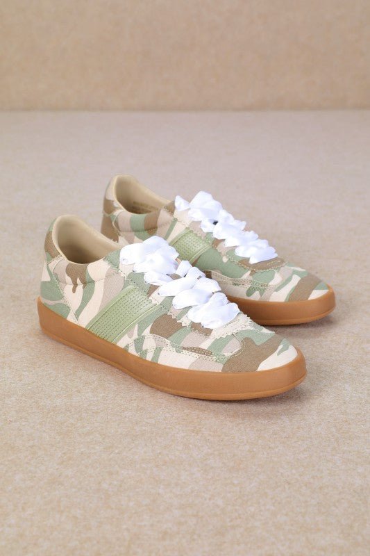 (Dixie) Camo Ribbon Sneakers - Cowgirls & City Chics