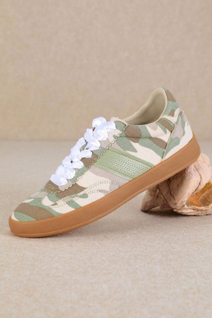 (Dixie) Camo Ribbon Sneakers - Cowgirls & City Chics