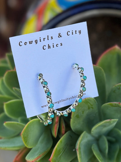 {Dot} Sterling Kingman Earrings - Cowgirls & City Chics
