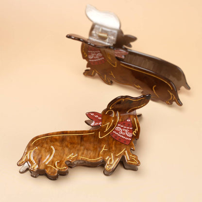 Bandana Dachshund Hair Claw Clip