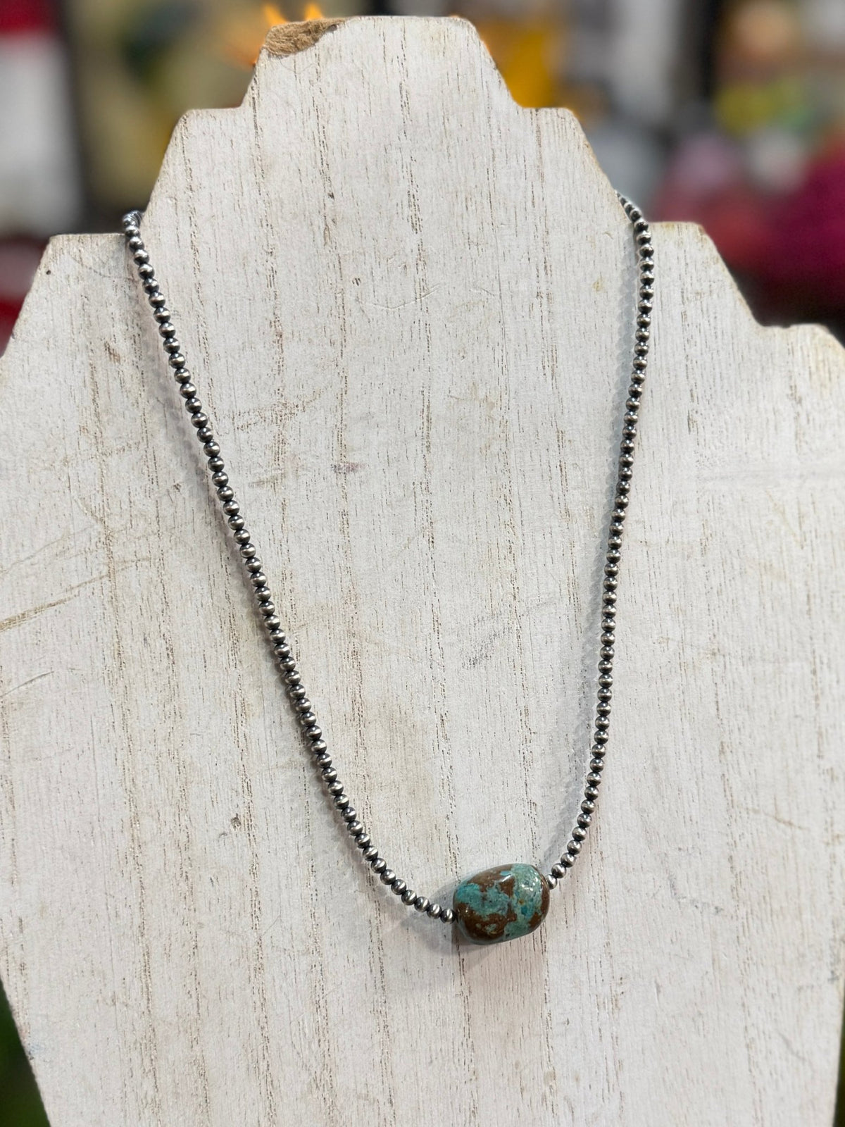 {Emma} Kingman Silver Pearl Necklace - Cowgirls & City Chics