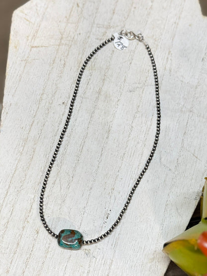 {Emma} Kingman Silver Pearl Necklace - Cowgirls & City Chics
