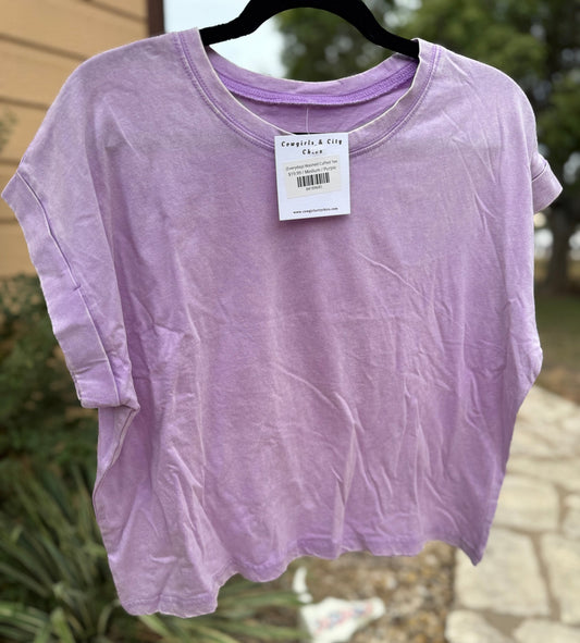 {Everyday} Lavender Washed Cuffed Tee - Cowgirls & City Chics