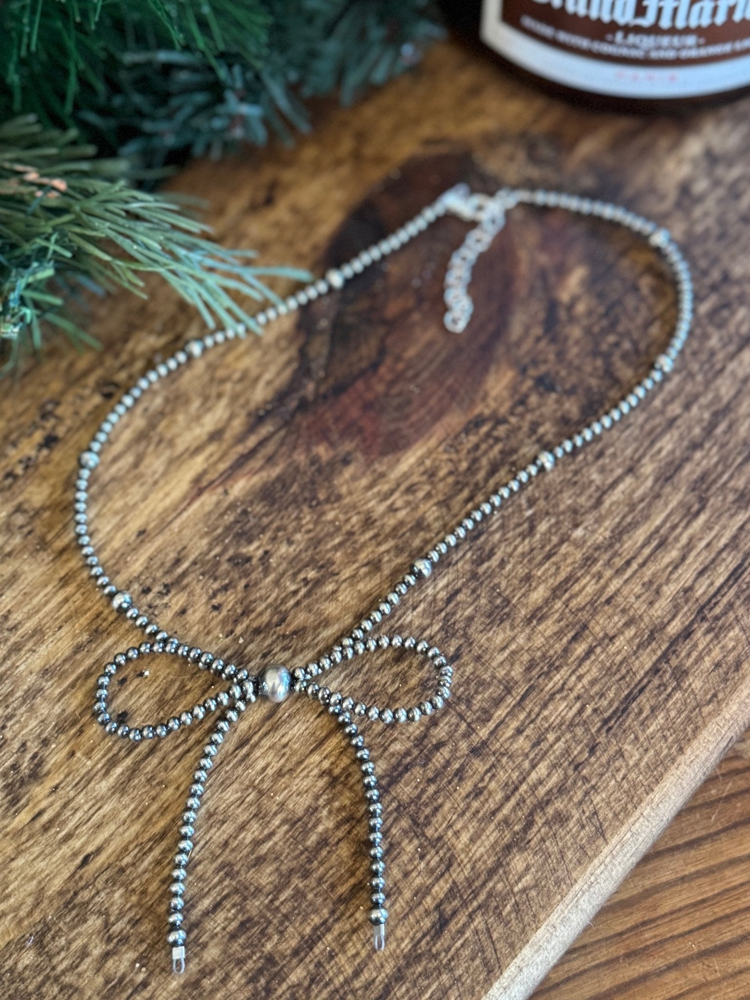 {Faith} Smaller Sterling Pearl Bow Necklace - Cowgirls & City Chics