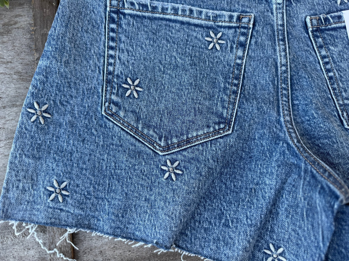 Flower Design Denim Shorts - Cowgirls & City Chics