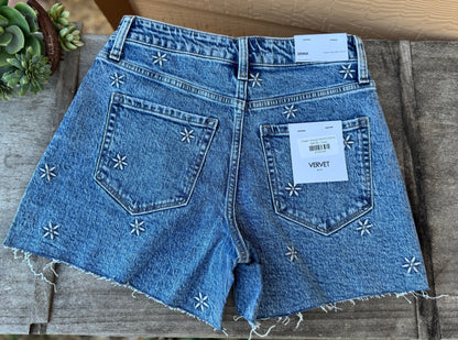 Flower Design Denim Shorts - Cowgirls & City Chics