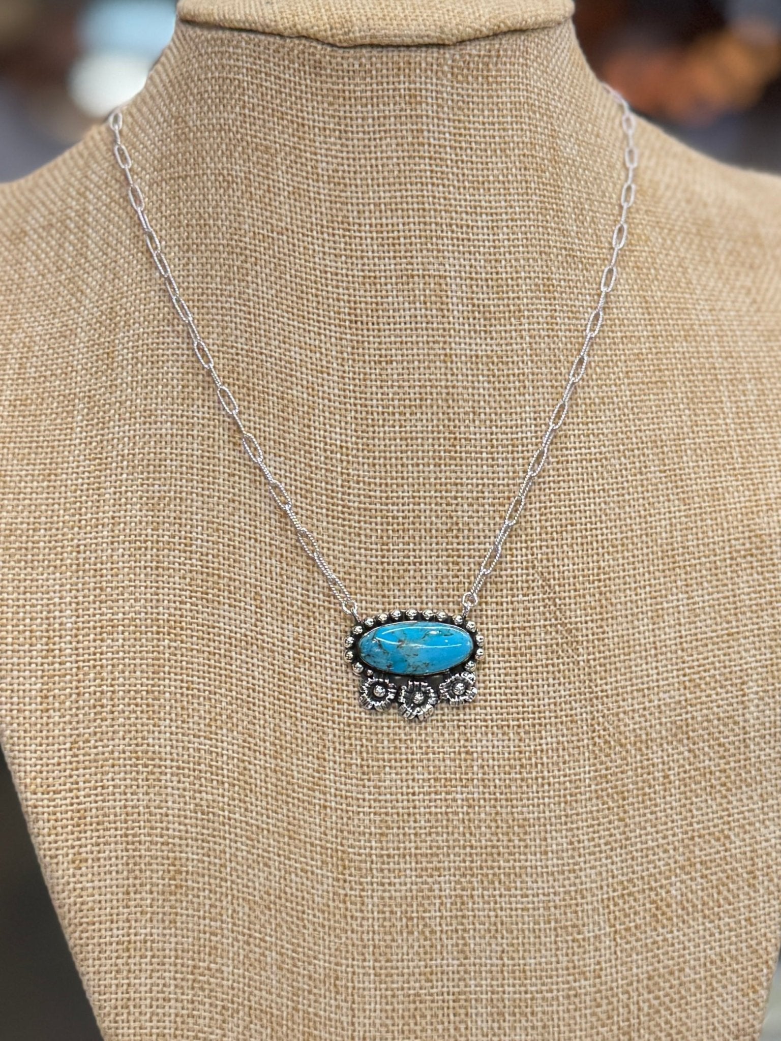 {Flower Power} Kingman Silver Necklace - Cowgirls & City Chics