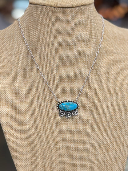 {Flower Power} Kingman Silver Necklace - Cowgirls & City Chics