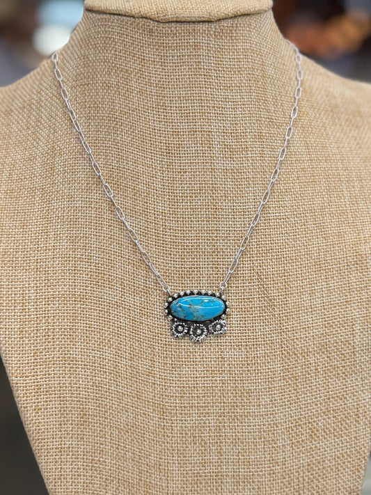 {Flower Power} Kingman Silver Necklace - Cowgirls & City Chics