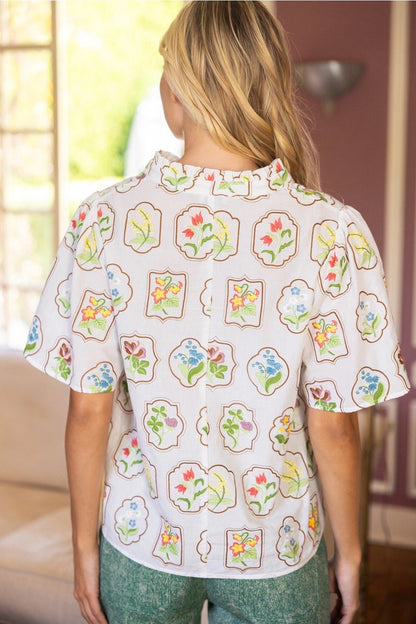 Framed Floral Embroidered Top - Cowgirls & City Chics