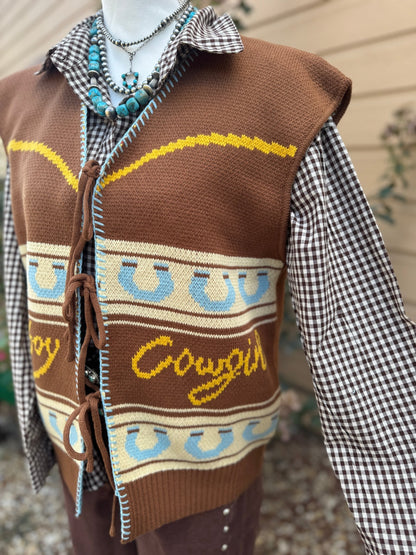 {Free Range} Western Knit Vest - Cowgirls & City Chics