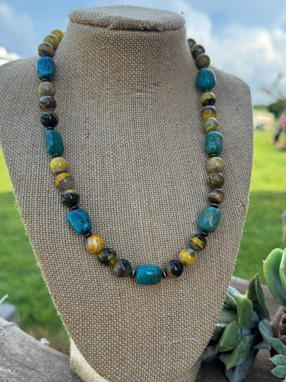 {Freer} Bumblebee Jasper & Kingman Necklace - Cowgirls & City Chics