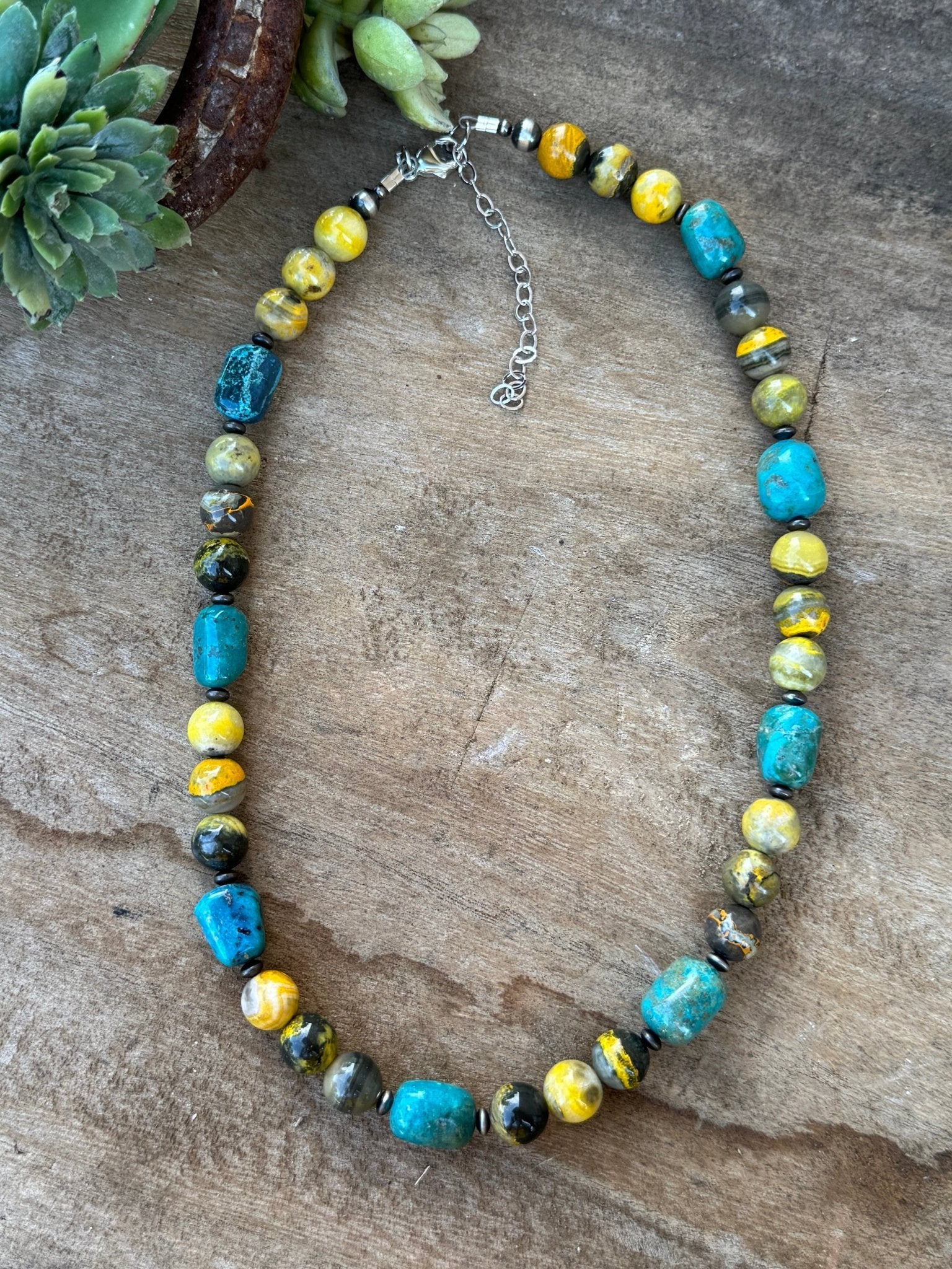{Freer} Bumblebee Jasper & Kingman Necklace - Cowgirls & City Chics