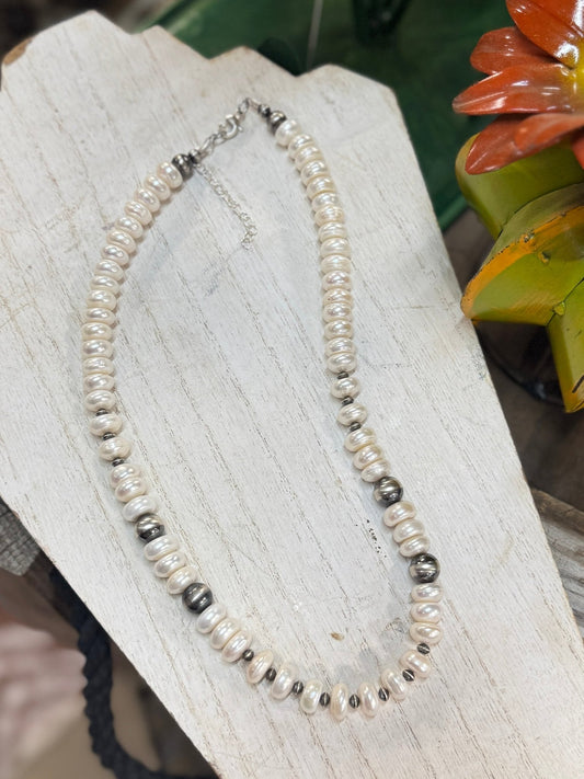 Freshwater Pearl Rondelle Necklace - Cowgirls & City Chics