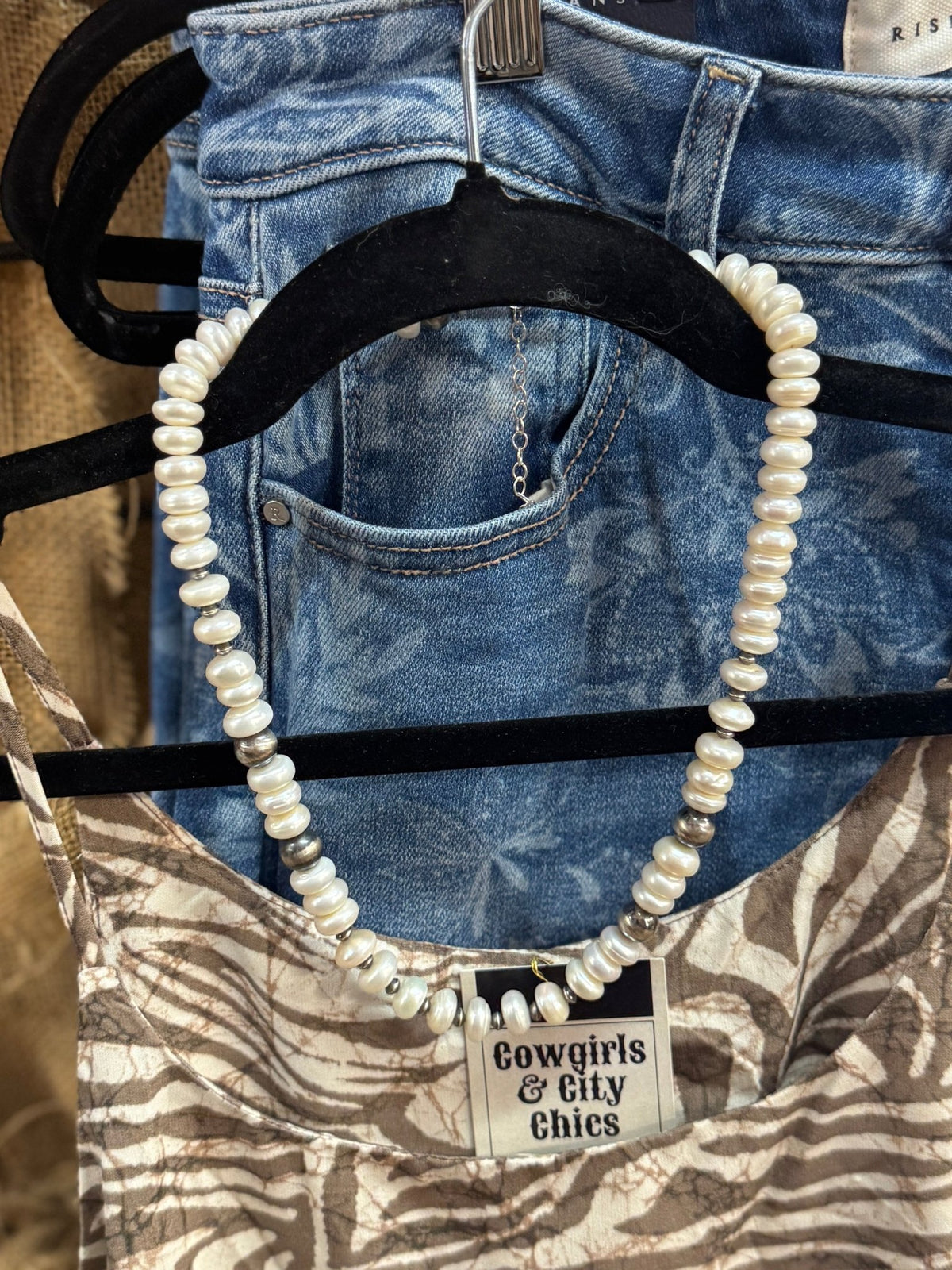 Freshwater Pearl Rondelle Necklace - Cowgirls & City Chics