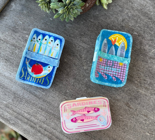 Fun Sardine Can Hair Pattern Hair Claw Clips - Cowgirls & City Chics
