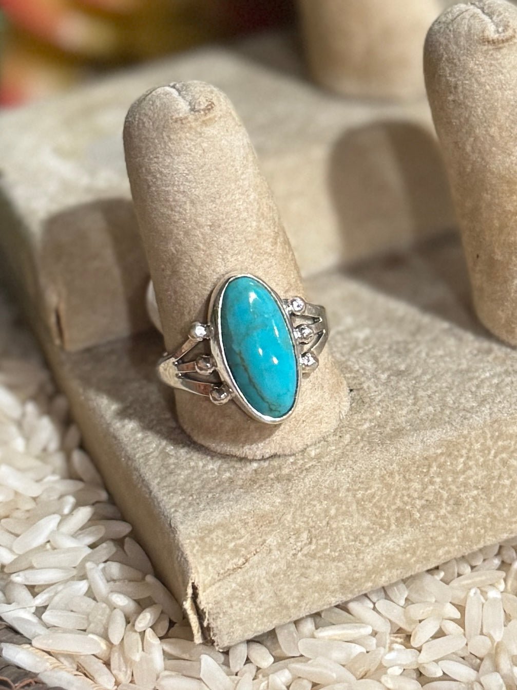 {Gallup} Turquoise Stone Silver Ring - Cowgirls & City Chics