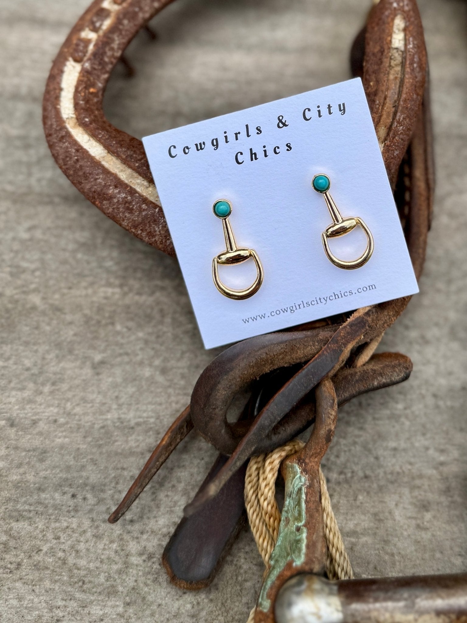 Gold Bit Earrings - Cowgirls & City Chics
