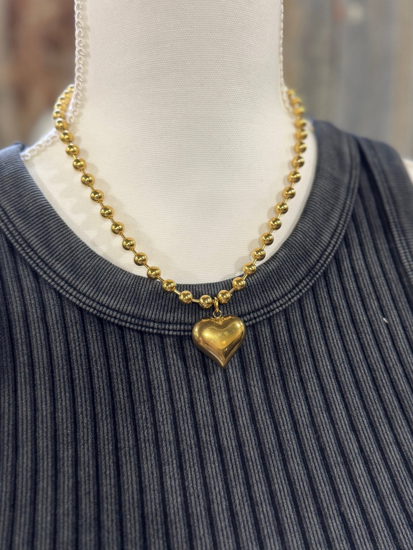 Gold Bubble Heart Necklace - Cowgirls & City Chics