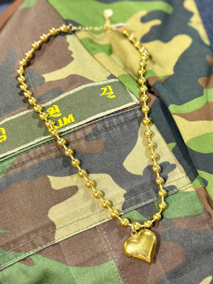 Gold Bubble Heart Necklace - Cowgirls & City Chics