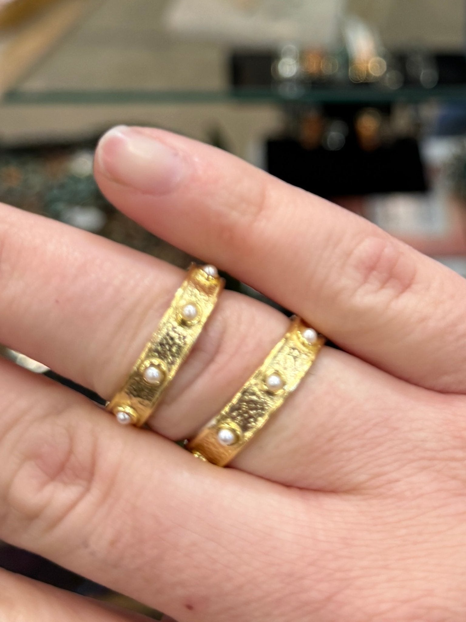 Gold & Pearl Band Ring - Cowgirls & City Chics