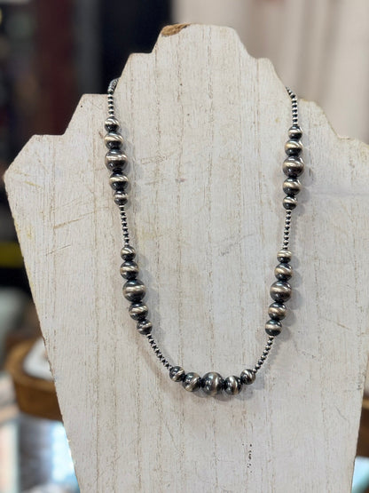 Graduated Chunky Silver Pearl Necklace - Cowgirls & City Chics