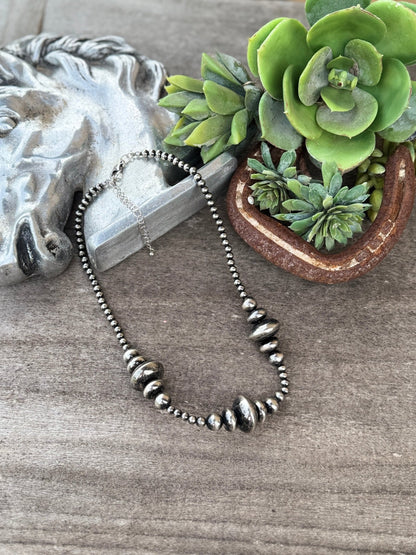 Graduated Spacer Pearl Necklace - Cowgirls & City Chics