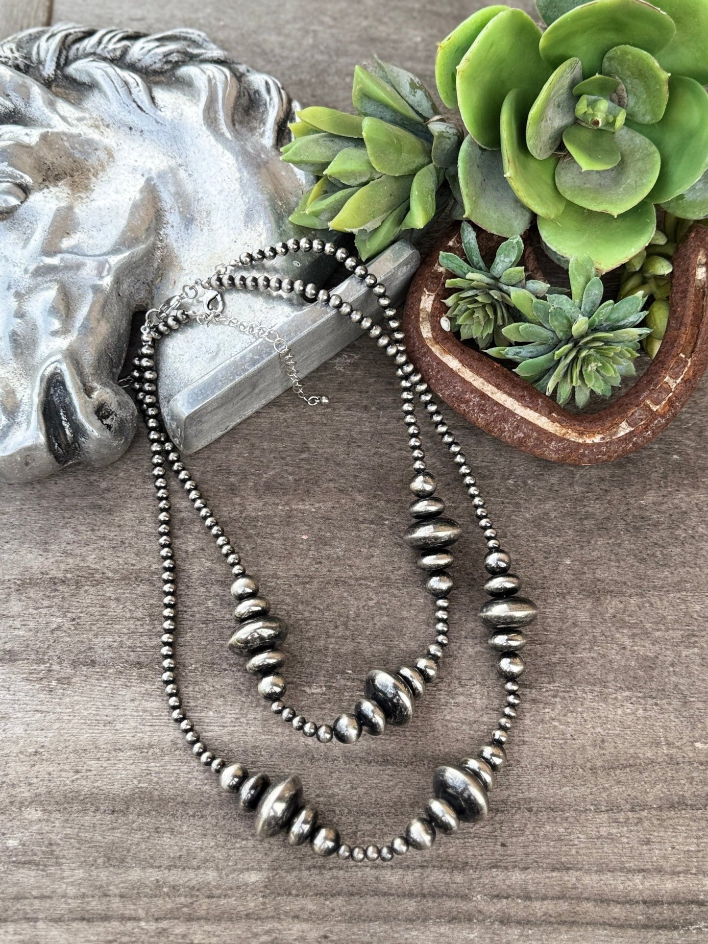 Graduated Spacer Pearl Necklace - Cowgirls & City Chics