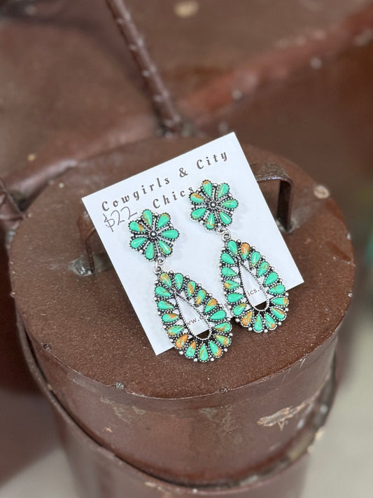 Green Southwest Earrings - Cowgirls & City Chics
