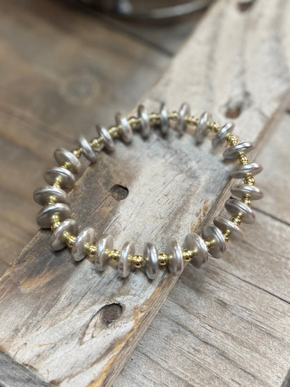 Grey Pearl Coin Bracelet - Cowgirls & City Chics
