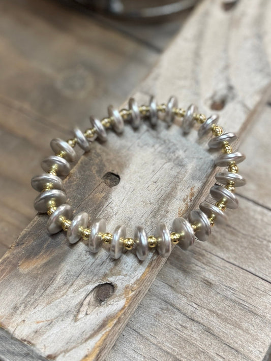 Grey Pearl Coin Bracelet - Cowgirls & City Chics