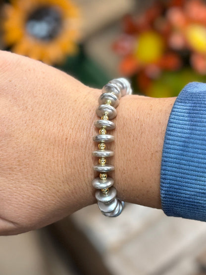Grey Pearl Coin Bracelet - Cowgirls & City Chics