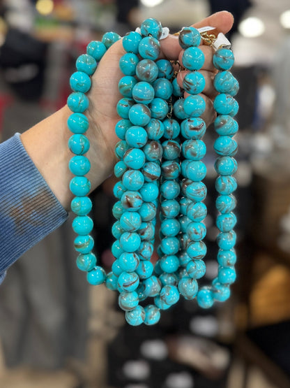Gumball Bubble Bead "Turquoise" Necklace - Cowgirls & City Chics