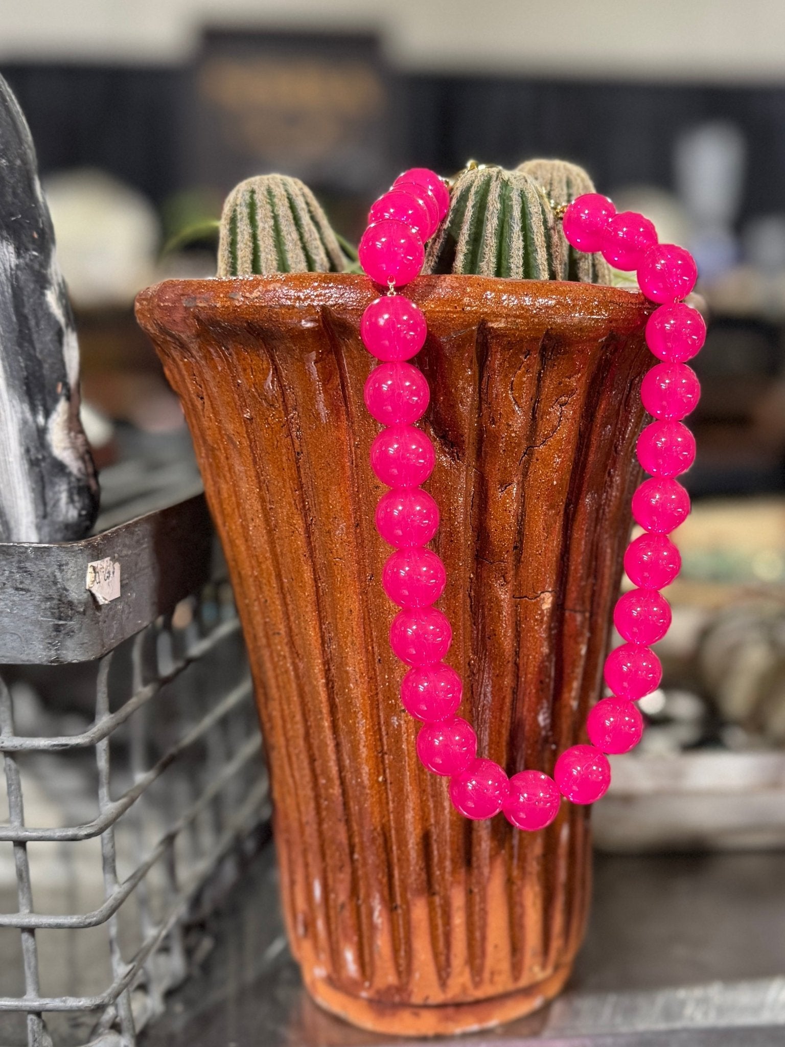 Gumball Hot Pink Necklace - Cowgirls & City Chics