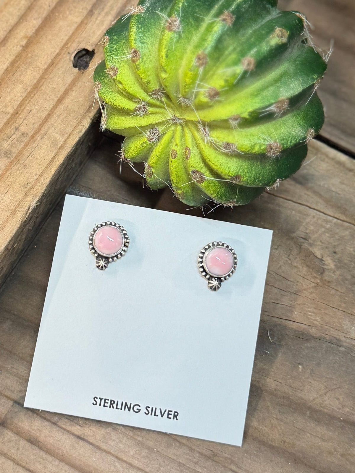 {Gypsy} Pink Conch Silver Stud Earrings - Cowgirls & City Chics