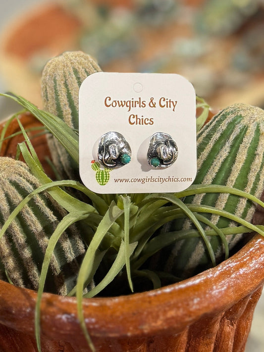 Hat Silver Stud Earrings - Cowgirls & City Chics