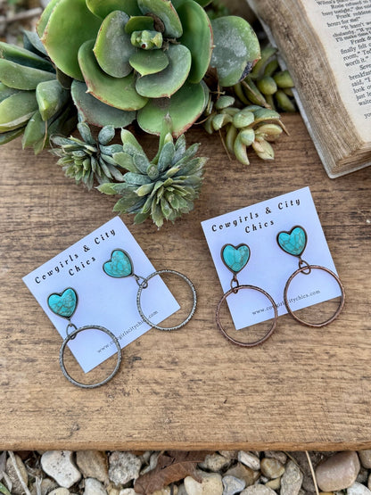 Heart Hoop Earrings - Cowgirls & City Chics