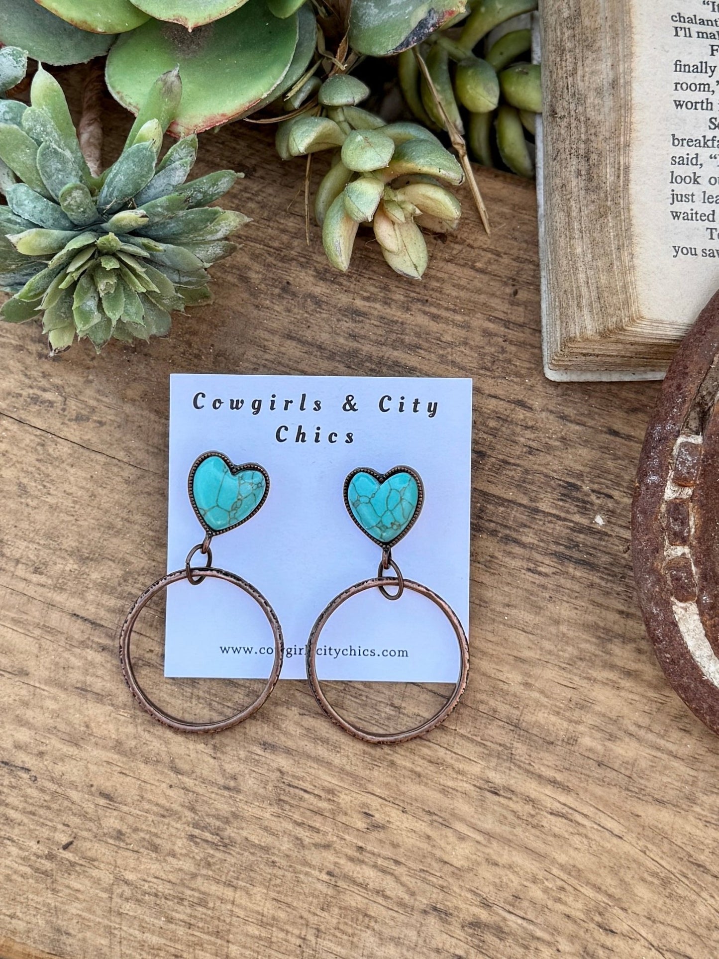 Heart Hoop Earrings - Cowgirls & City Chics